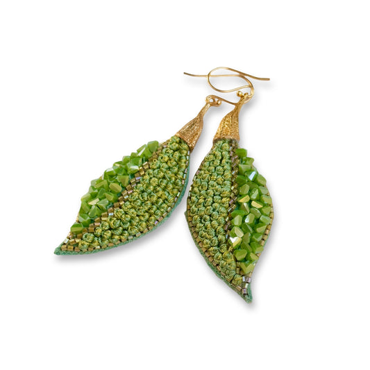 SUN Moss Hand Embroidered Earrings