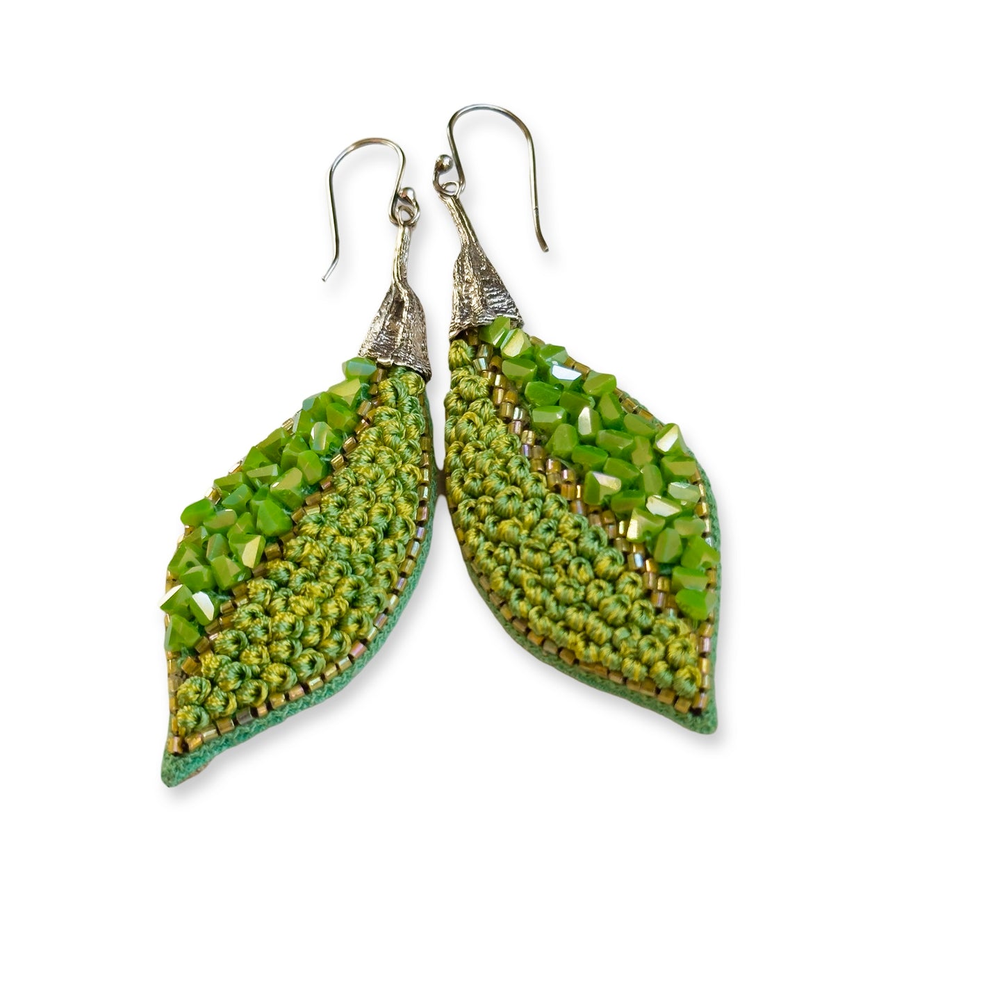 SUN Moss Hand Embroidered Earrings