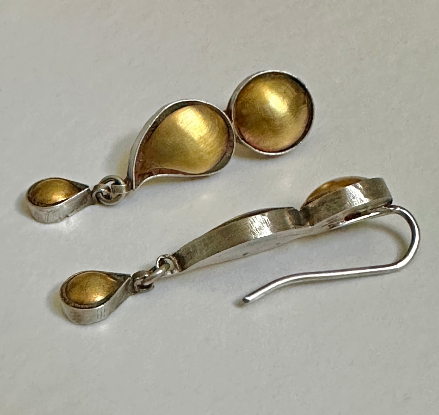 BANDLU Gold Foil Sterling Silver Hook Earrings