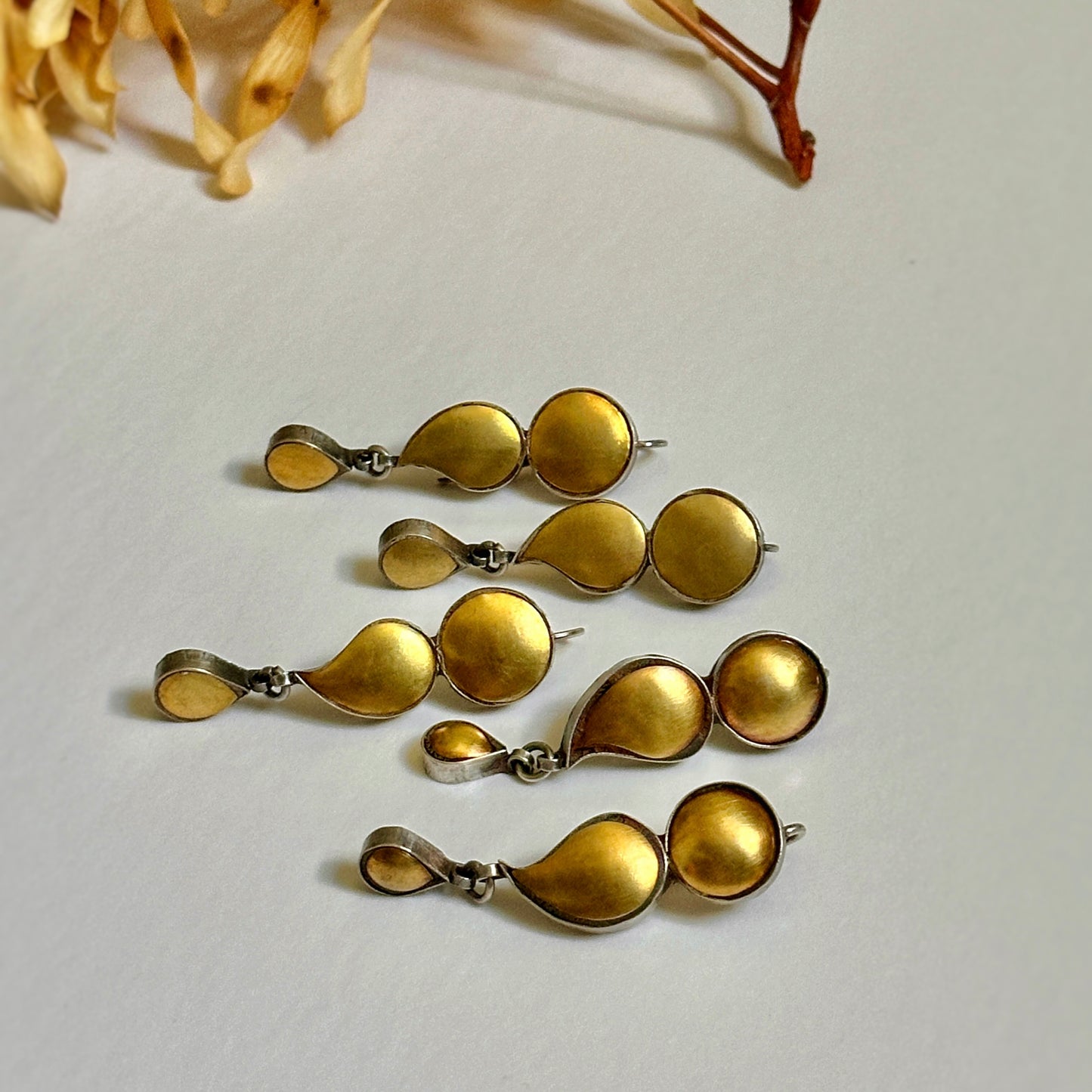 BANDLU Gold Foil Sterling Silver Hook Earrings