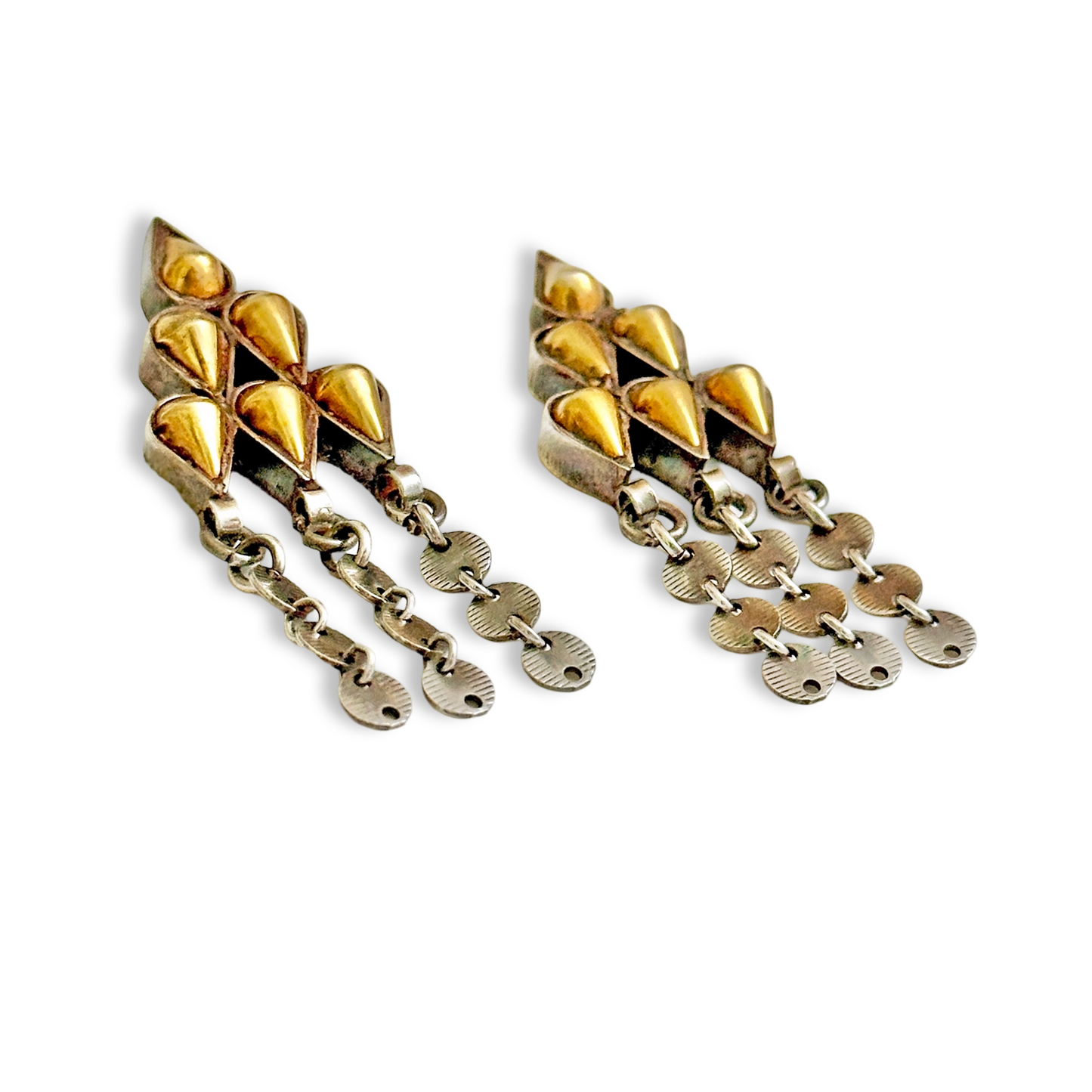 BANDLU-3 Gold Foil Sterling Silver Post Earrings