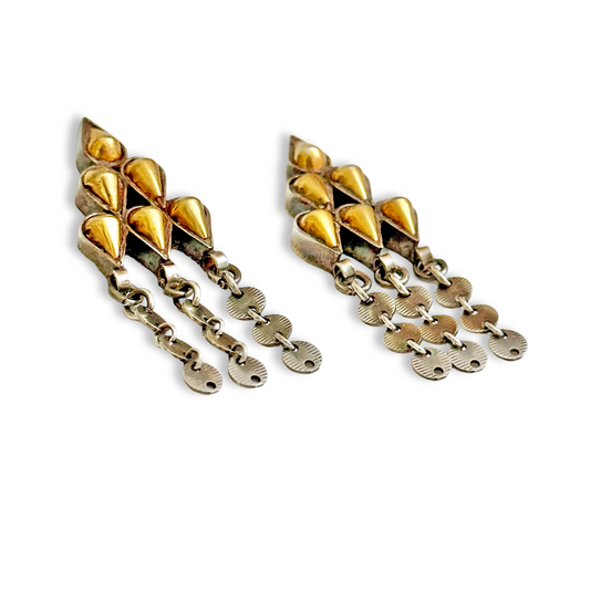 BANDLU-3 Gold Foil Sterling Silver Post Earrings
