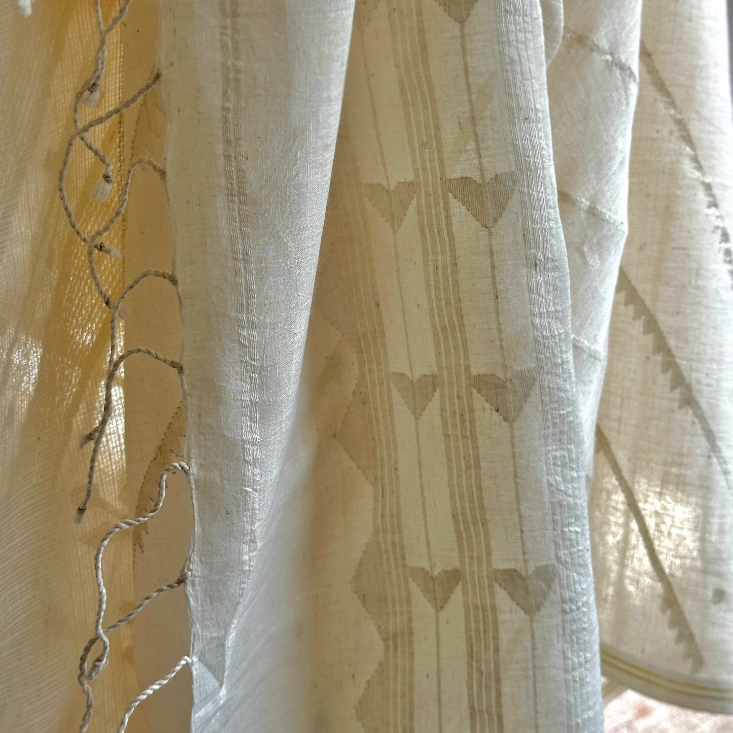 Jamdani Terchi Cotton Shoulder Wrap-Made to Order