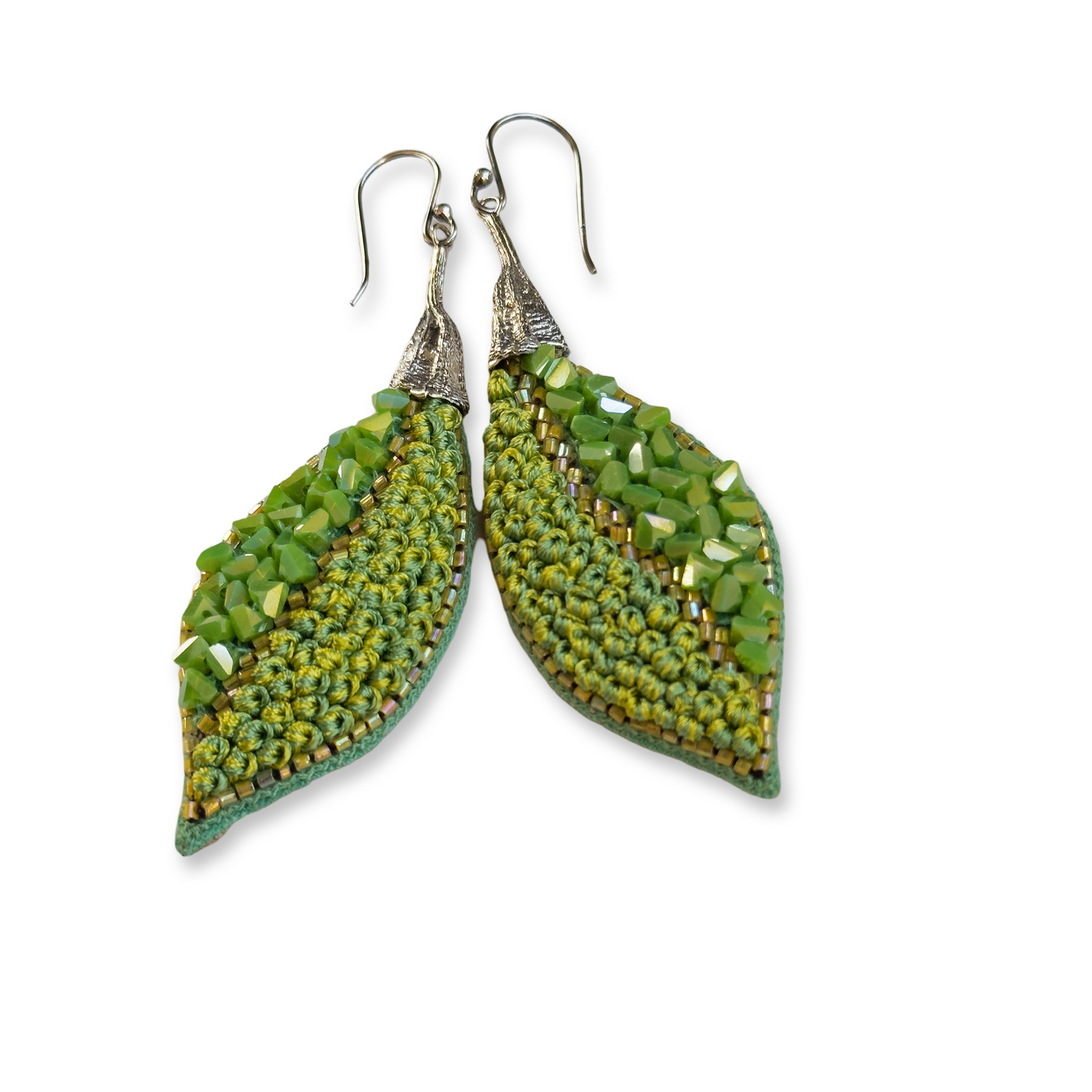 SUN Moss Hand Embroidered Earrings