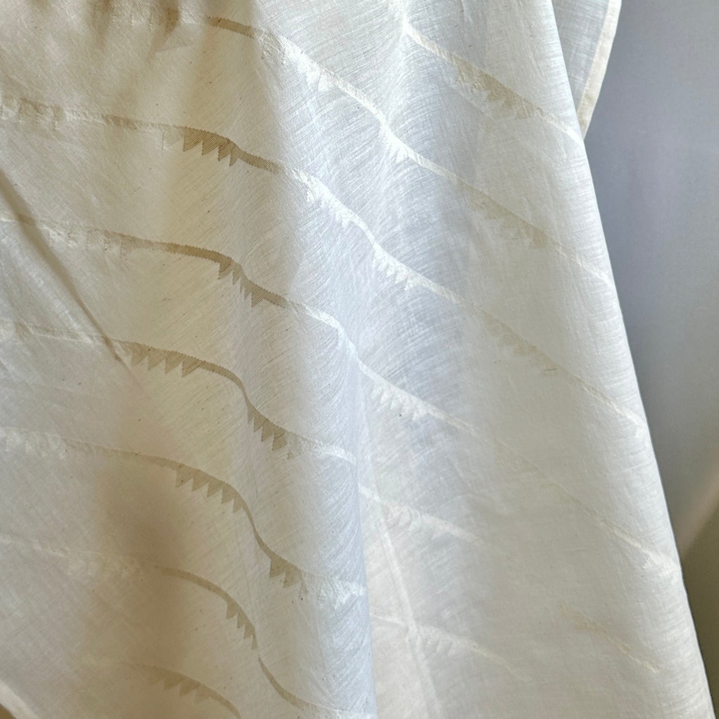 Jamdani White on White Cotton Bandana