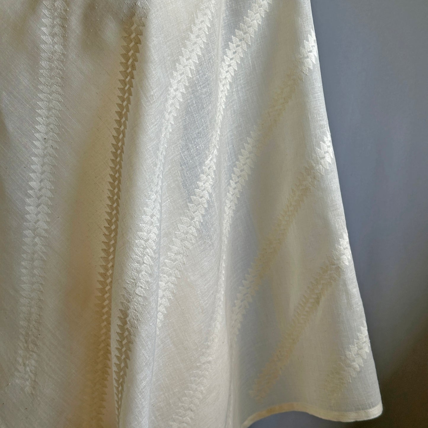 Jamdani White on White Cotton Bandana