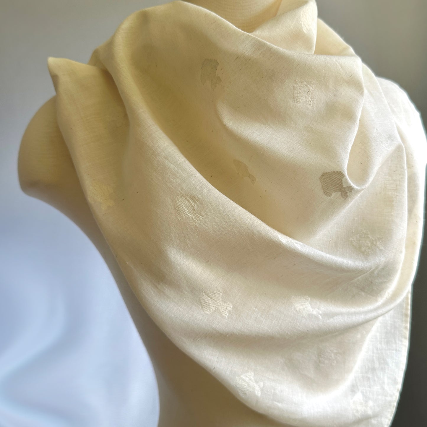 Jamdani White on White Cotton Bandana