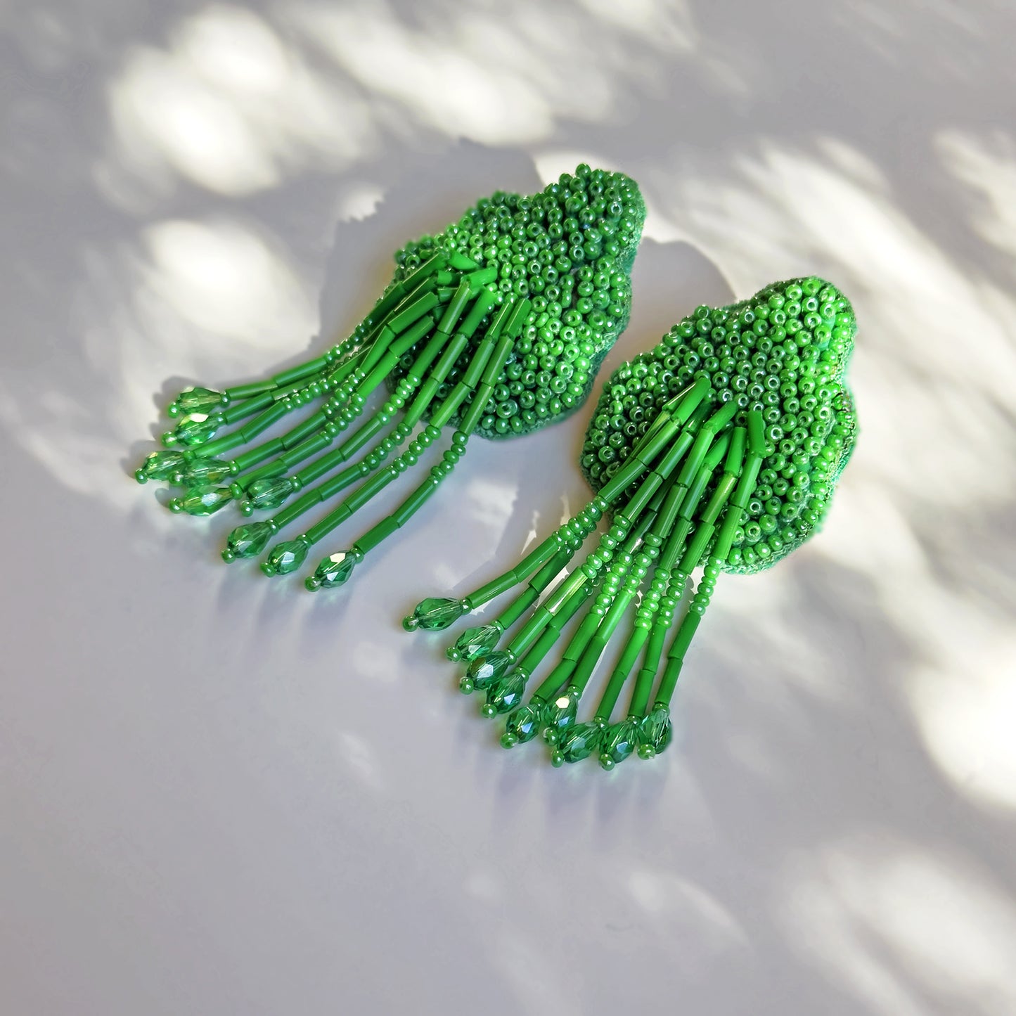 BRYUM Moss Hand Embroidered Earrings