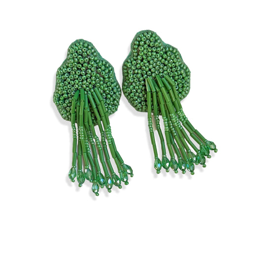 BRYUM Moss Hand Embroidered Earrings