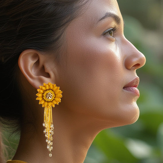 Superbloom DAHLIA Embroidered Earrings