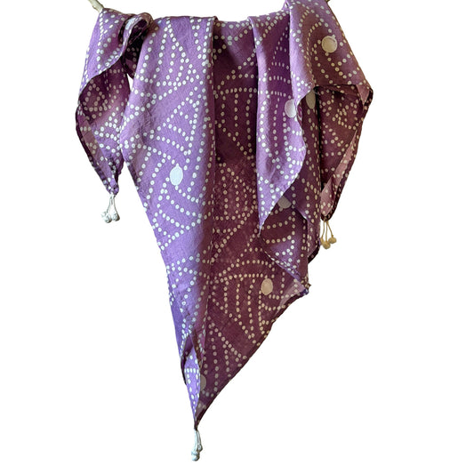 DEWBERRY Batik Hand Block Printed Mulberry Silk Square Scarf