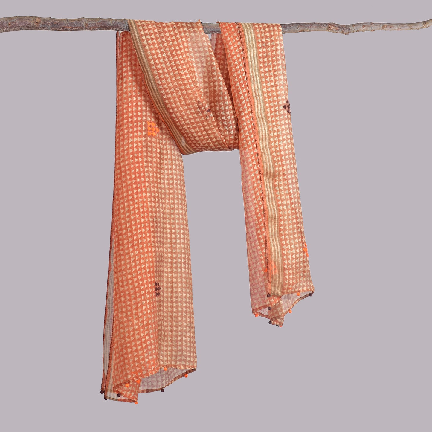Kota Silk Handwoven Hand Block Printed Shoulder Wrap