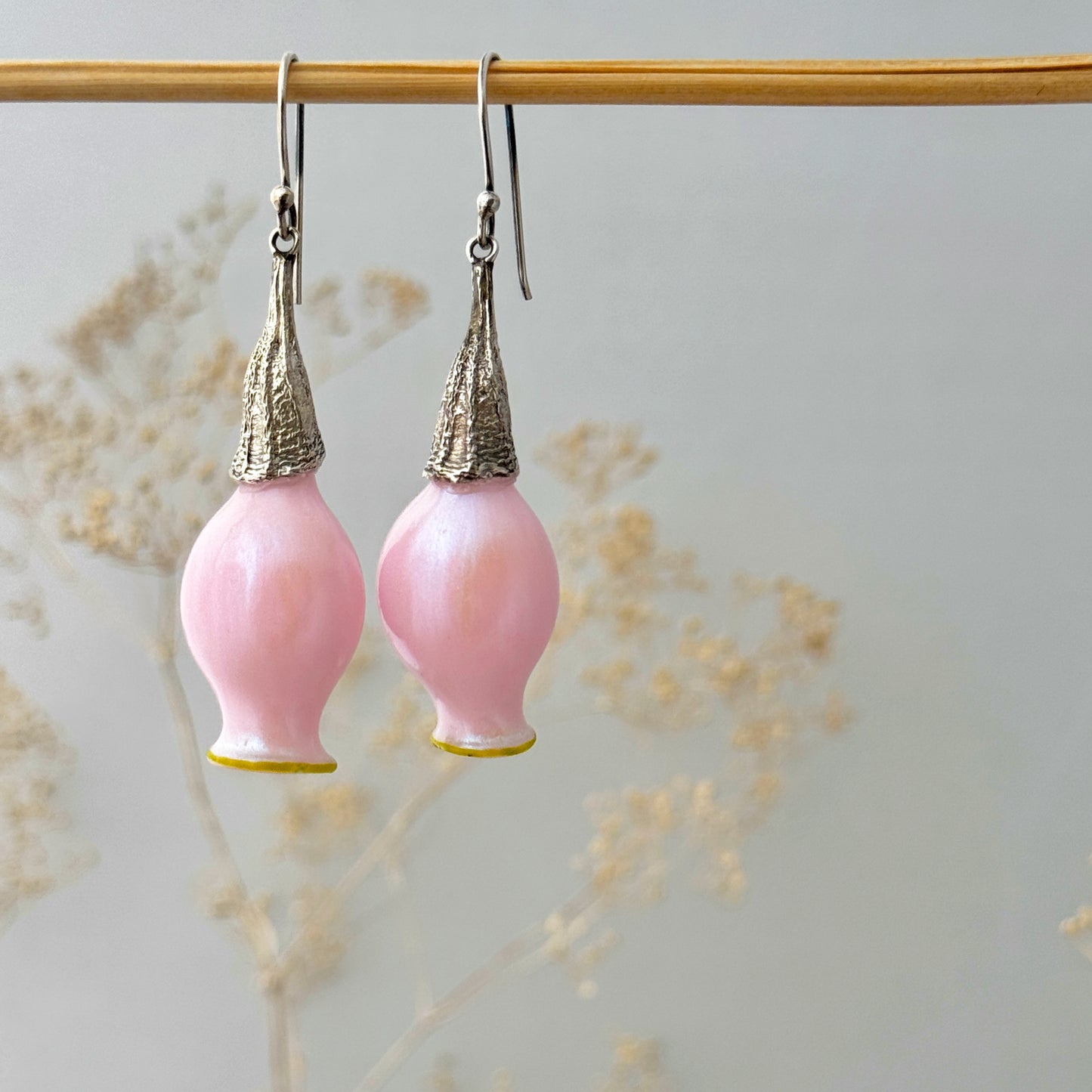 GEMMA Pink Pod Dangle Earrings