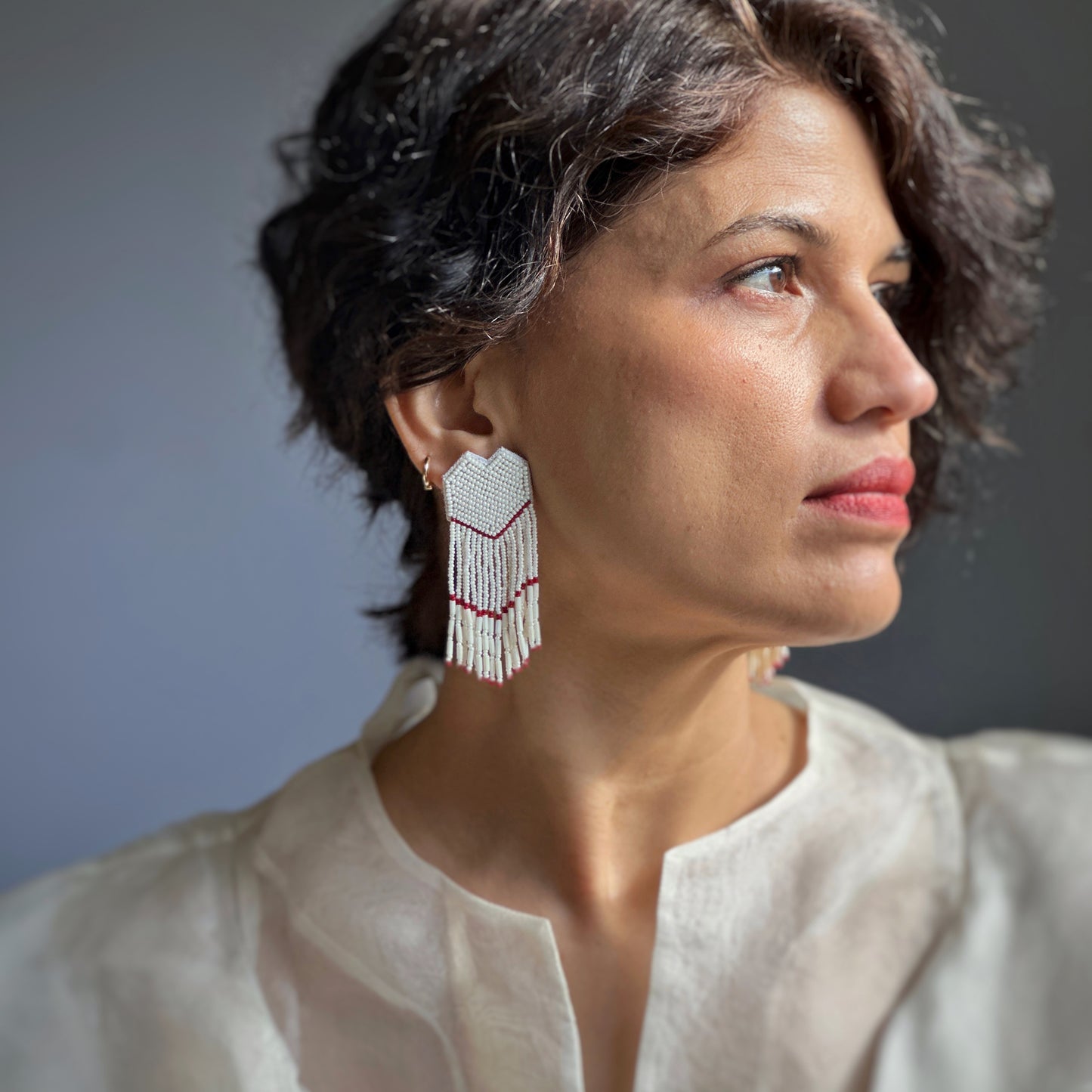 HEARTSTRINGS Hand Embroidered Earrings