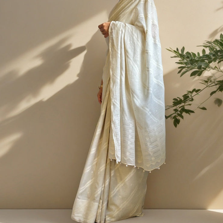 Jamdani BANSKIA Kora Cotton Sari