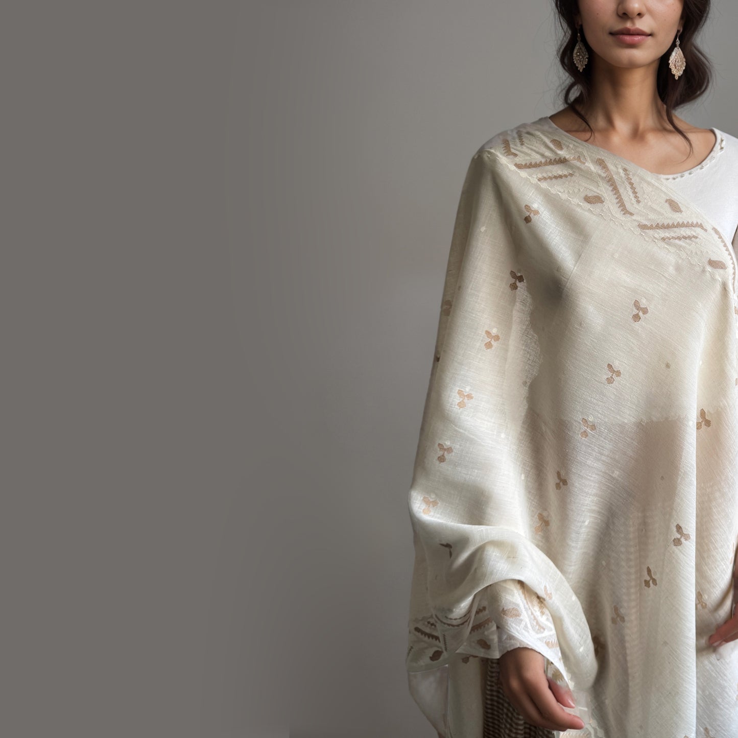 Jamdani SIENNA Shoulder Wrap-Preorder