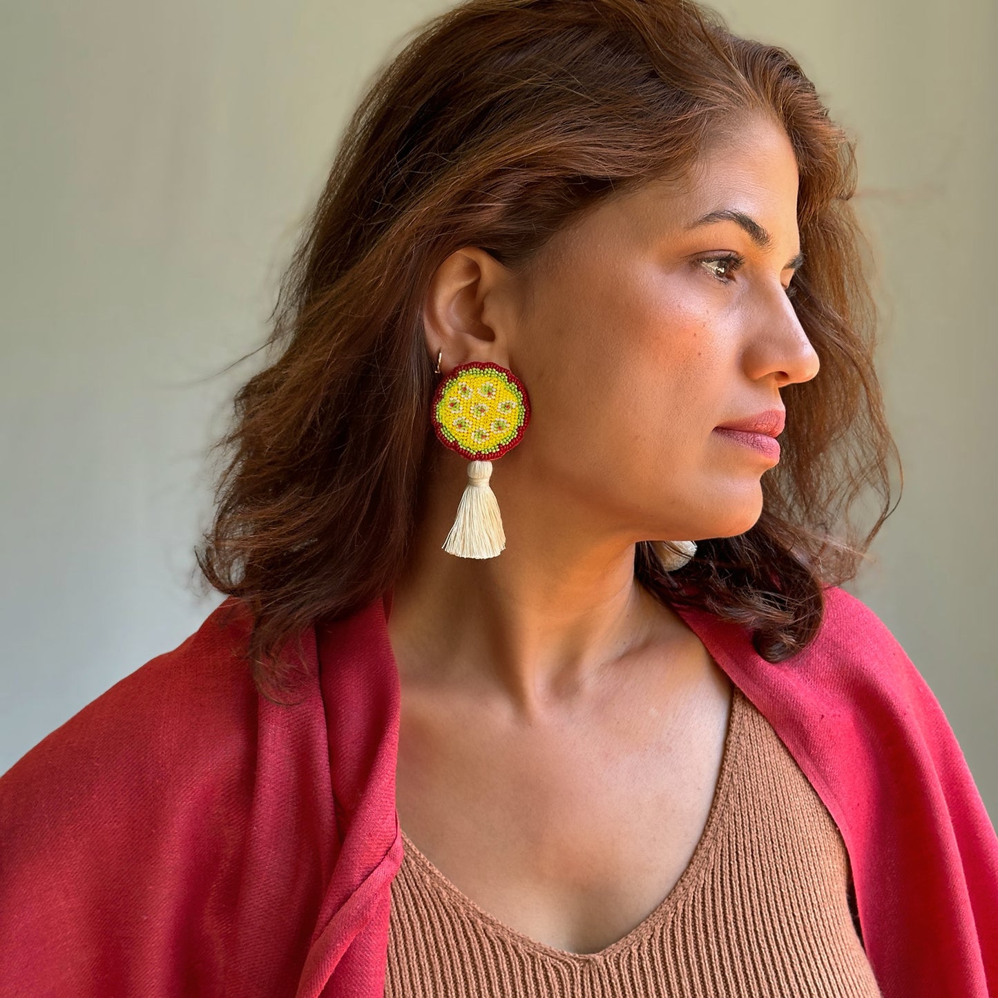 Superbloom KAMAL Seed Embroidered Earrings