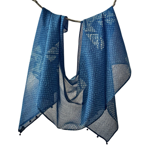Kota Doria Misty Horizon Handwoven Scarf