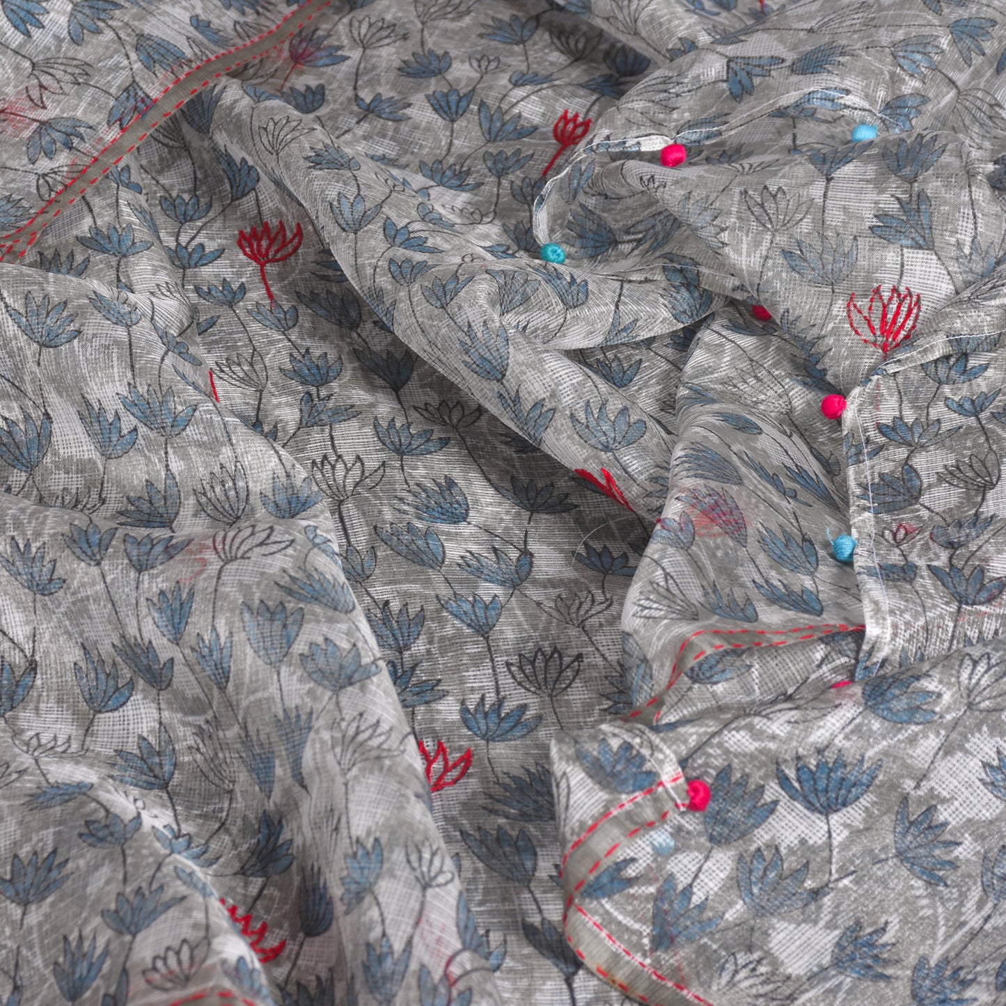 Kota Silk Handwoven Hand Block Printed Shoulder Wrap