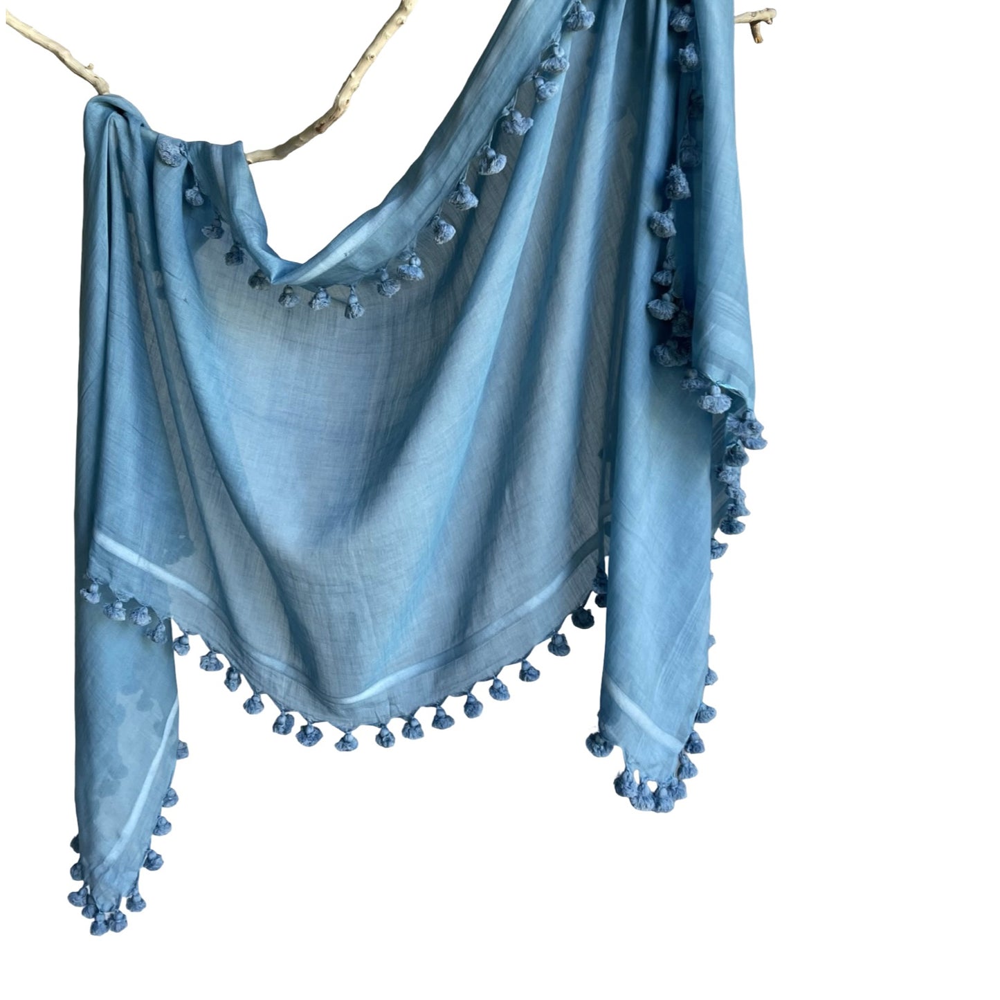Cotton Silk Rust Brown WOVEN MIST Natural Dye Handwoven Scarf