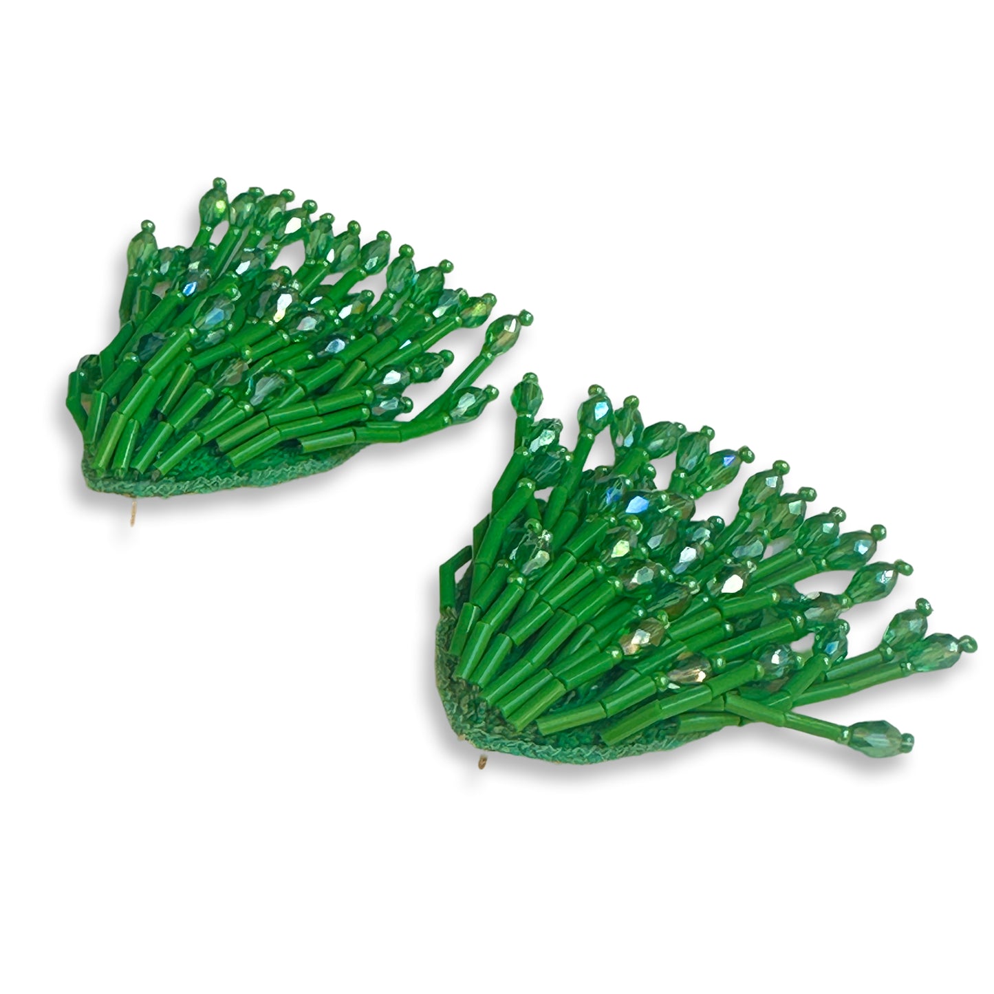 MEDUSA Moss Hand Embroidered Earrings