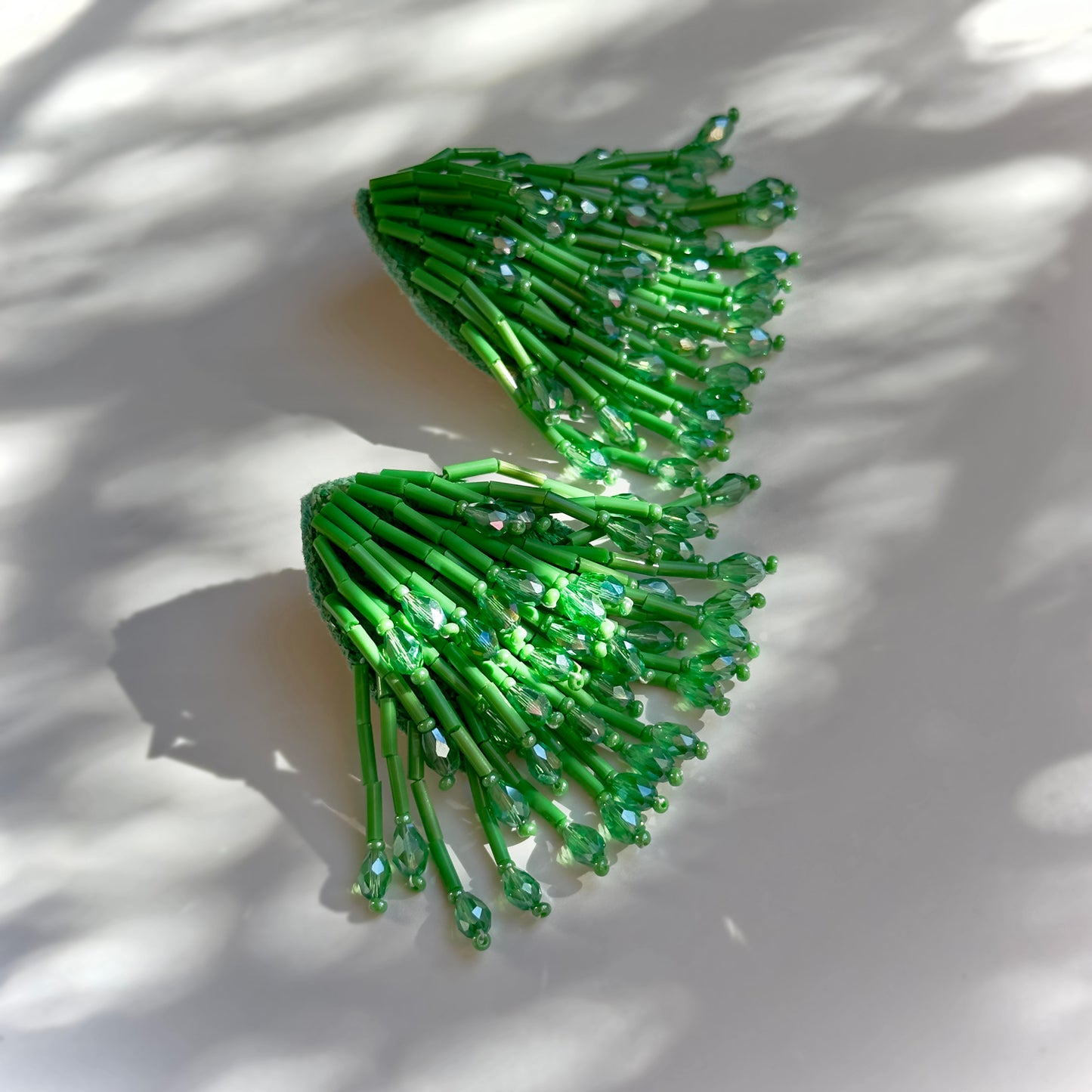 MEDUSA Moss Hand Embroidered Earrings