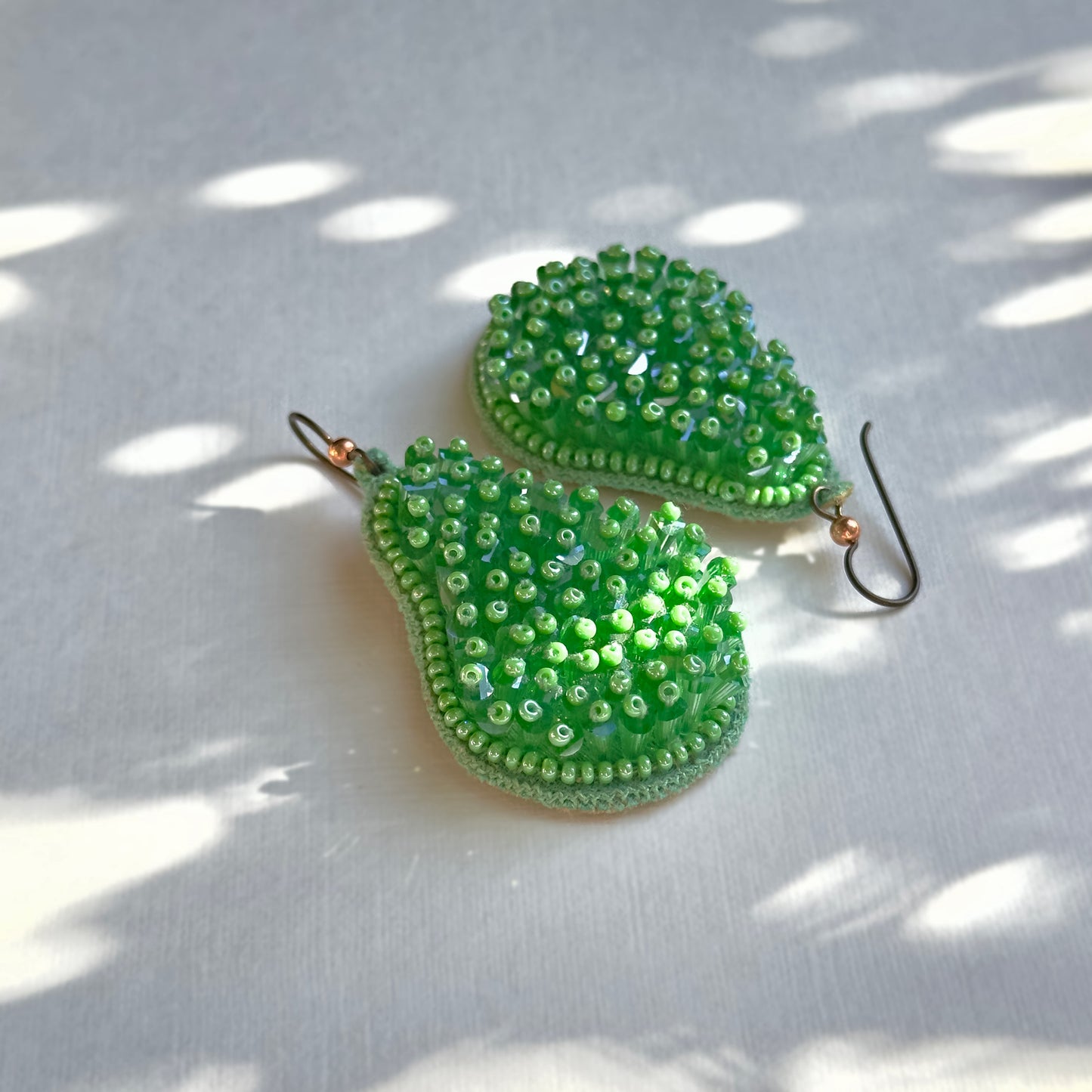 PINCUSHION Moss Hand Embroidered Earrings