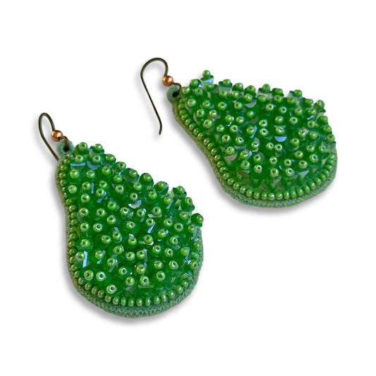 PINCUSHION Moss Hand Embroidered Earrings