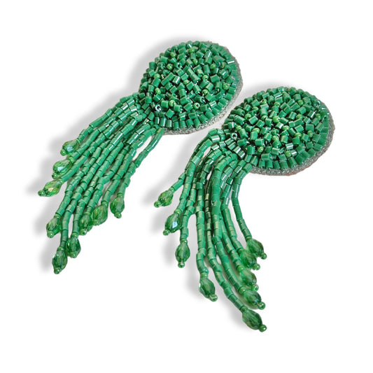 TREE Moss Hand Embroidered Earrings