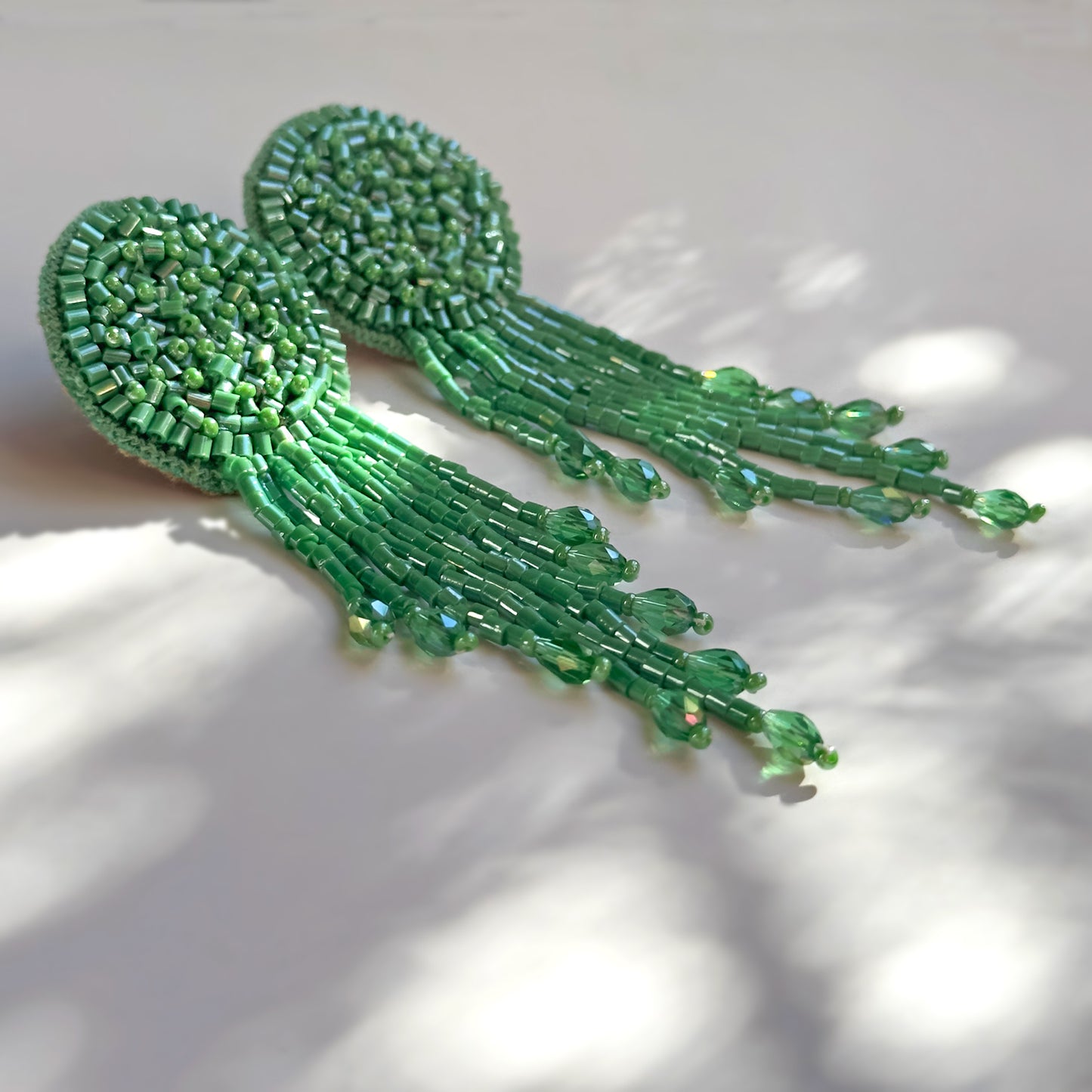 TREE Moss Hand Embroidered Earrings
