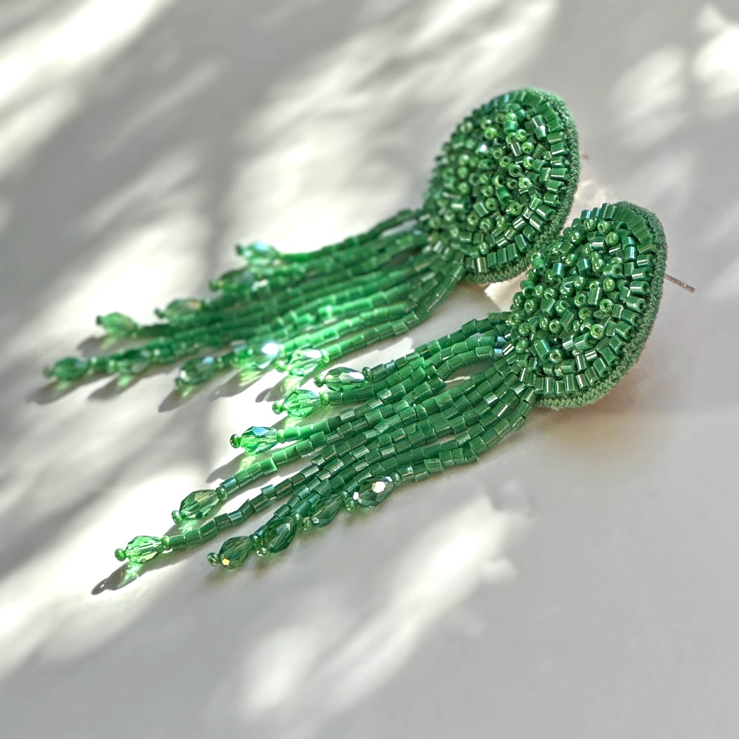 TREE Moss Hand Embroidered Earrings