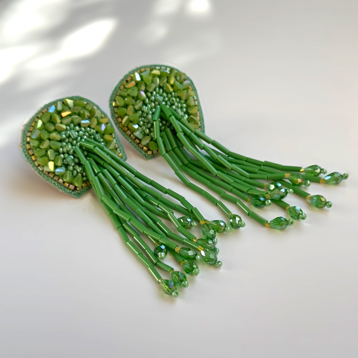 TORTULA Moss Hand Embroidered Earrings