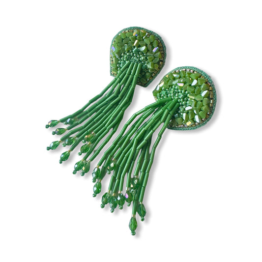 TORTULA Moss Hand Embroidered Earrings