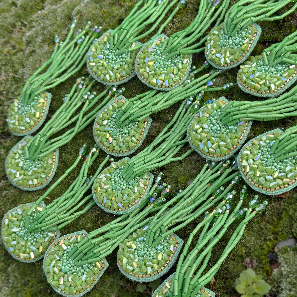 TORTULA Moss Hand Embroidered Earrings