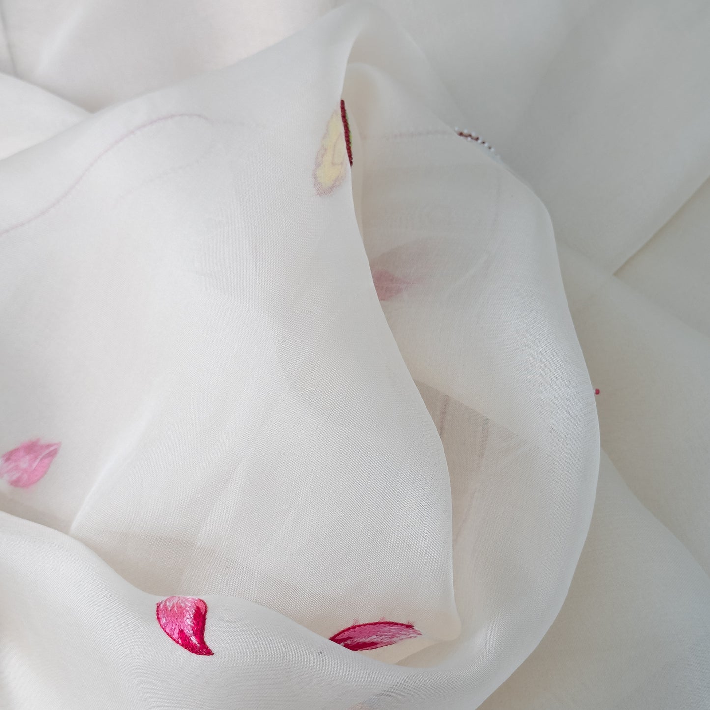 PADMA LUMINESCE Hand Embroidered Organza Sari/Wrap