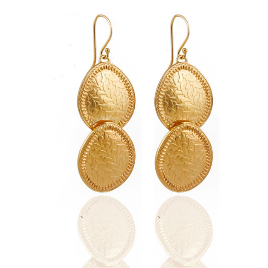 Gold Plated Patti Psithurism Dangle Earrings