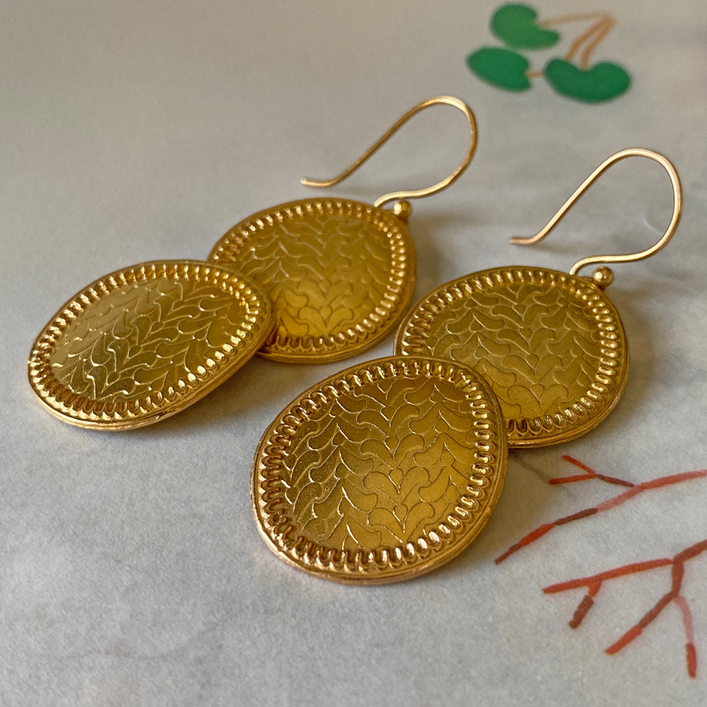 Gold Plated Patti Psithurism Dangle Earrings