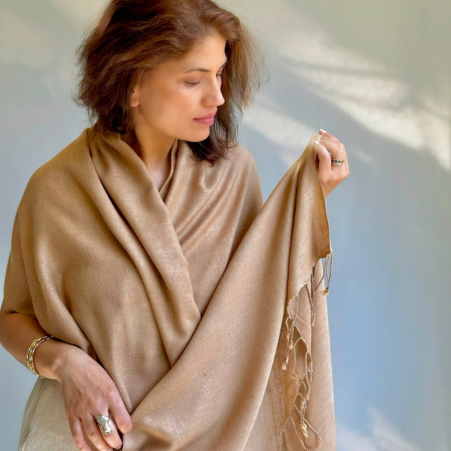 Peace Eri Silk Natural Dye Handwoven Scarf