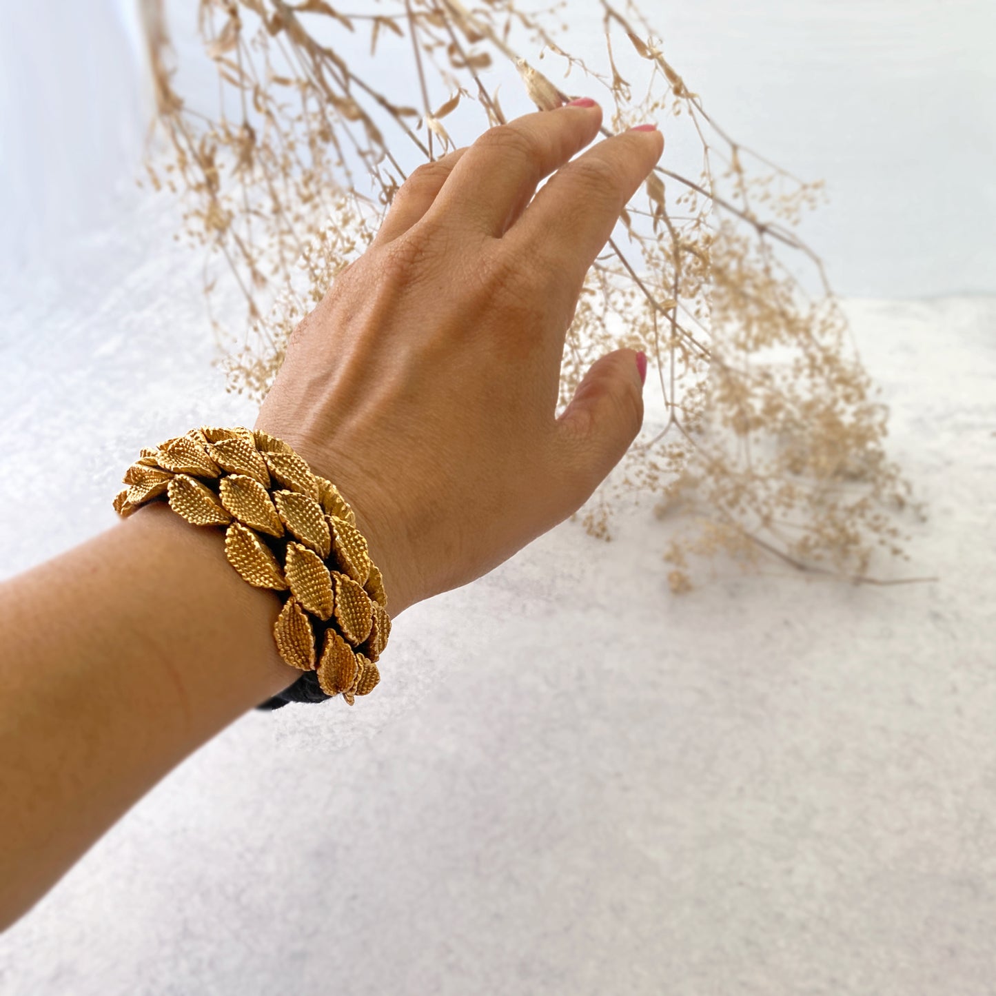 Magnolia Seedpod Hand Knotted Bracelet
