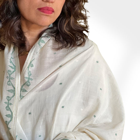 Jamdani Liana Cotton Shoulder Wrap