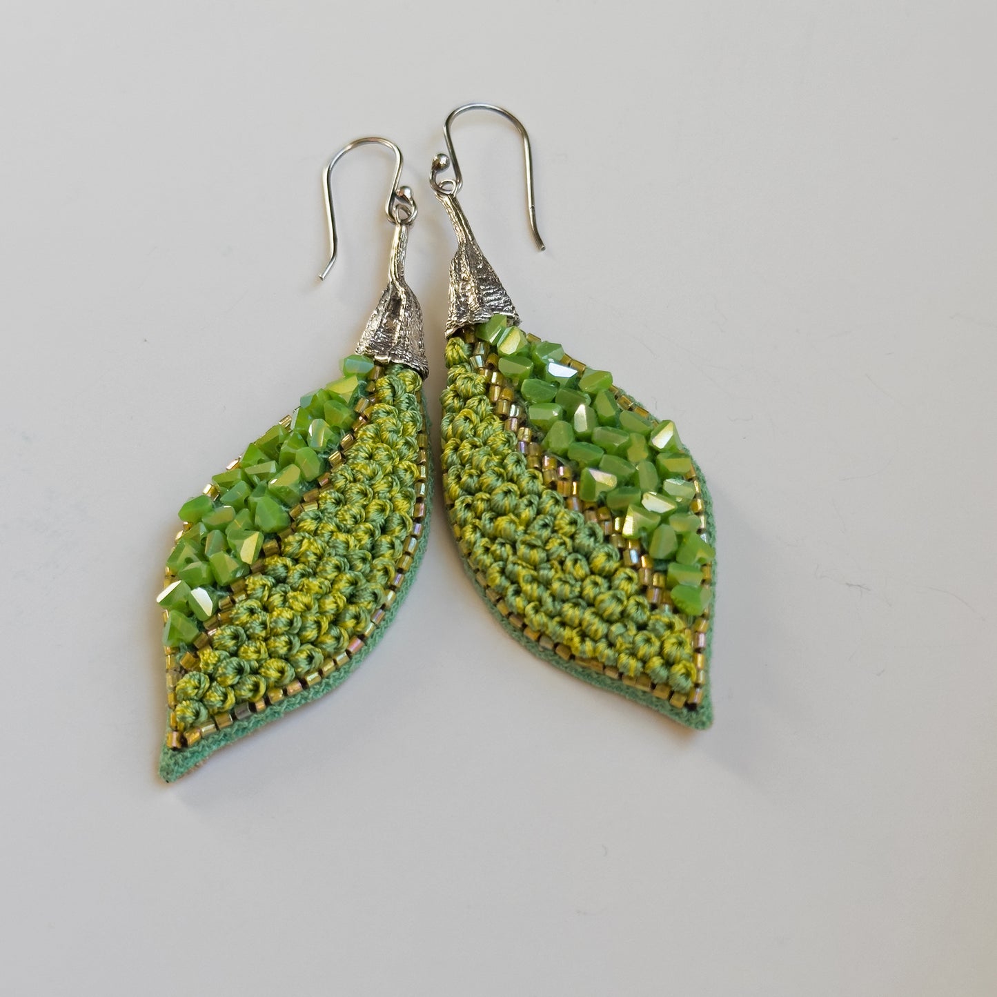 SUN Moss Hand Embroidered Earrings