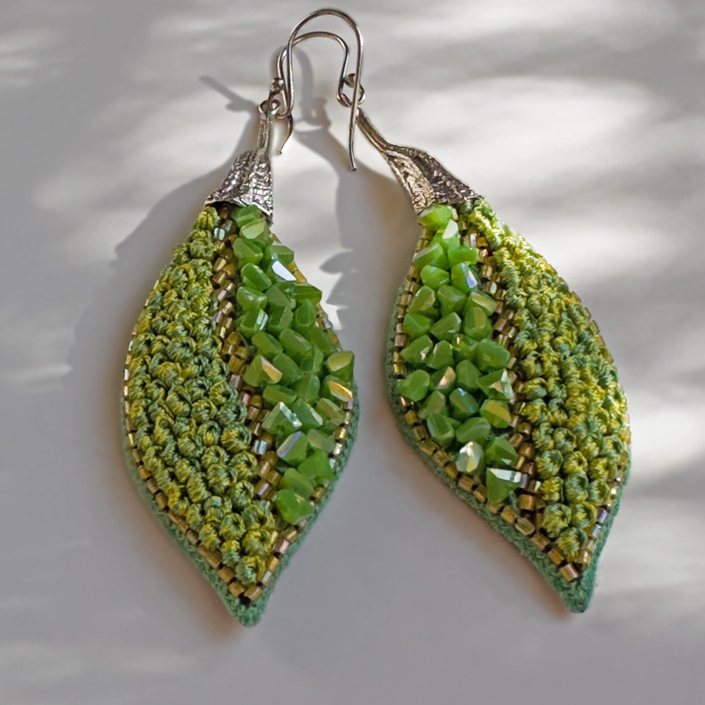 SUN Moss Hand Embroidered Earrings