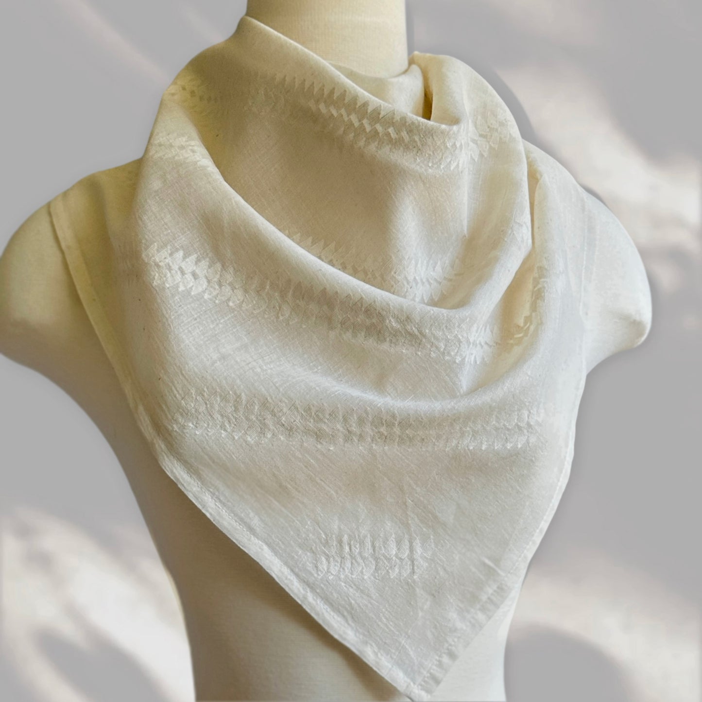 Jamdani White on White Cotton Bandana