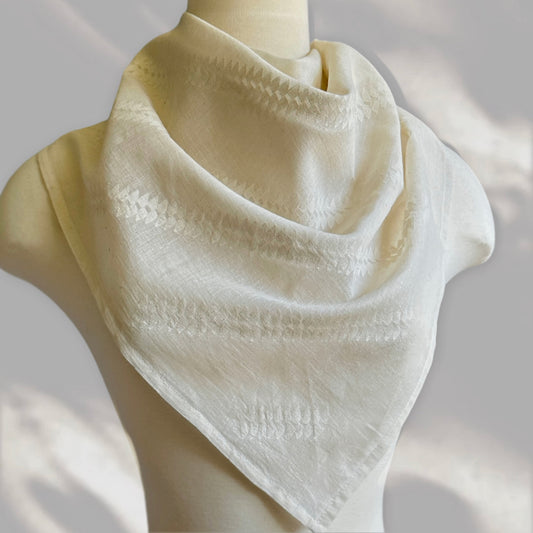 Jamdani White on White Cotton Bandana