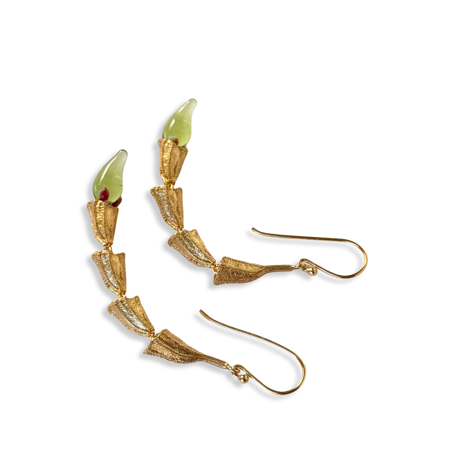 Gold Plated MIRCHI CHILI Pod Chain Earrings