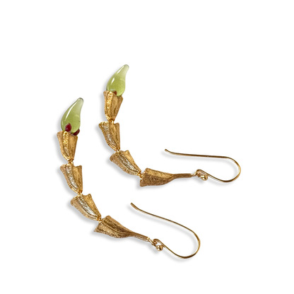 Gold Plated MIRCHI CHILI Pod Chain Earrings