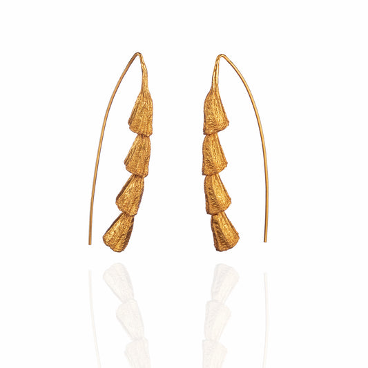 Gold Plated AMMIL Pod Dangle Earrings