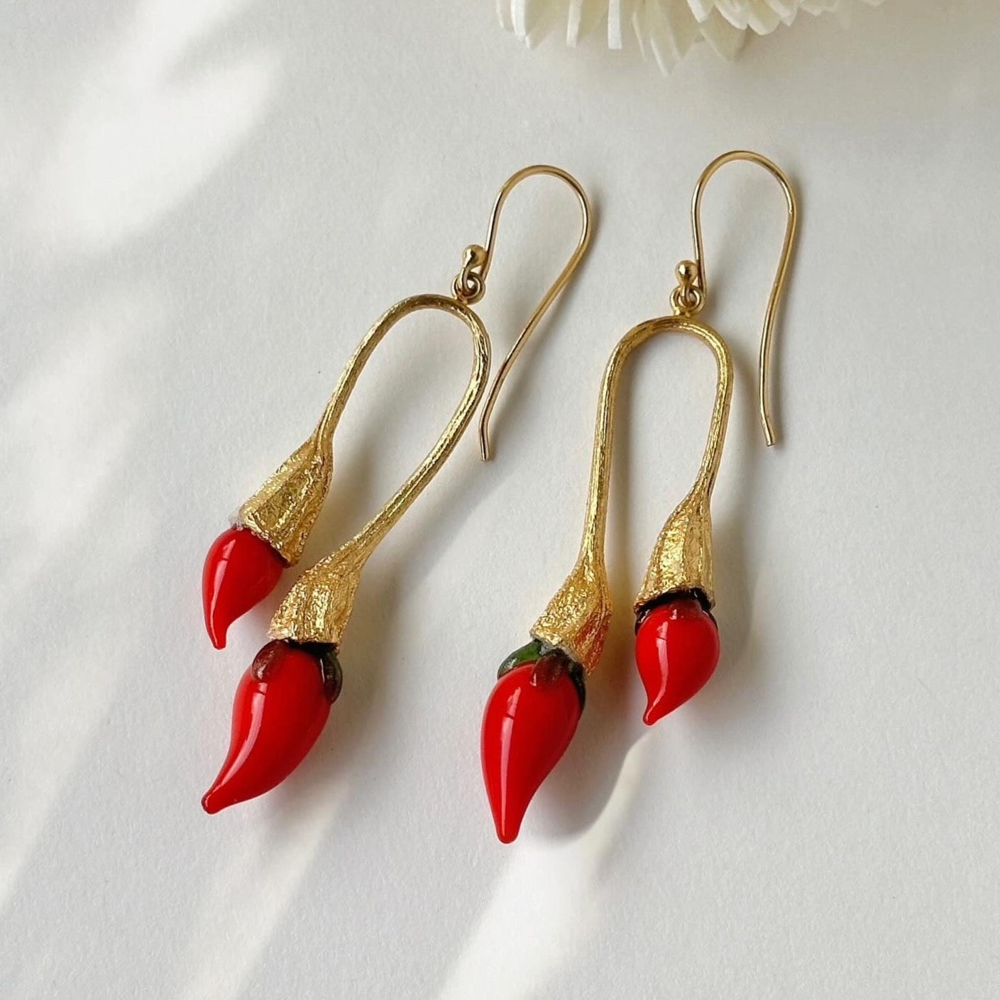 Gold Plated MIRCHI CHILI Pod Earrings