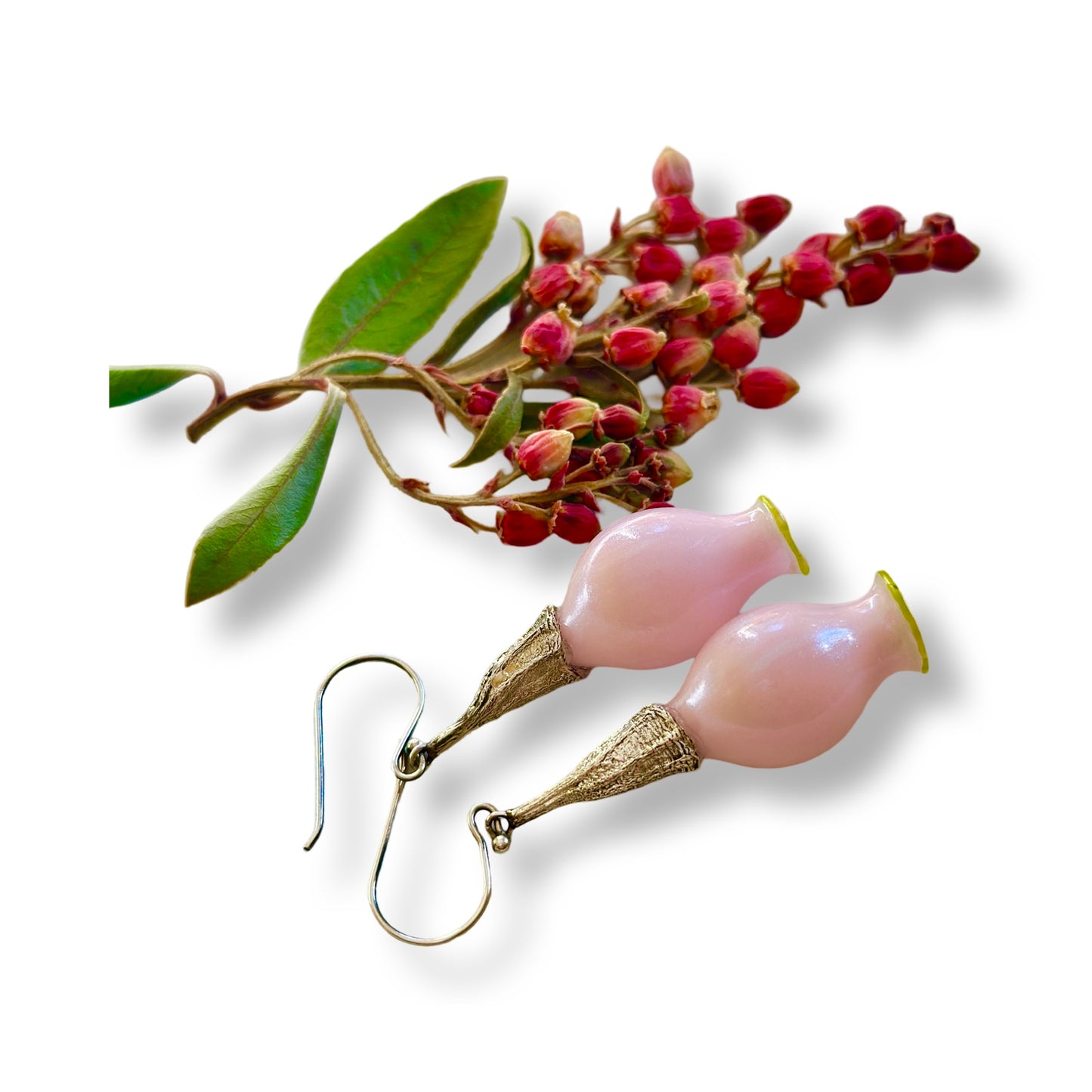 GEMMA Pink Pod Dangle Earrings