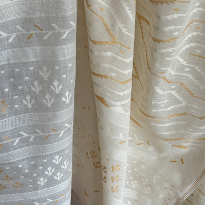Jamdani Zigzag Jaal Cotton Sari